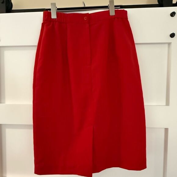 Requirements Dresses & Skirts - Vintage Requirements red pencil skirt with slit size 12
